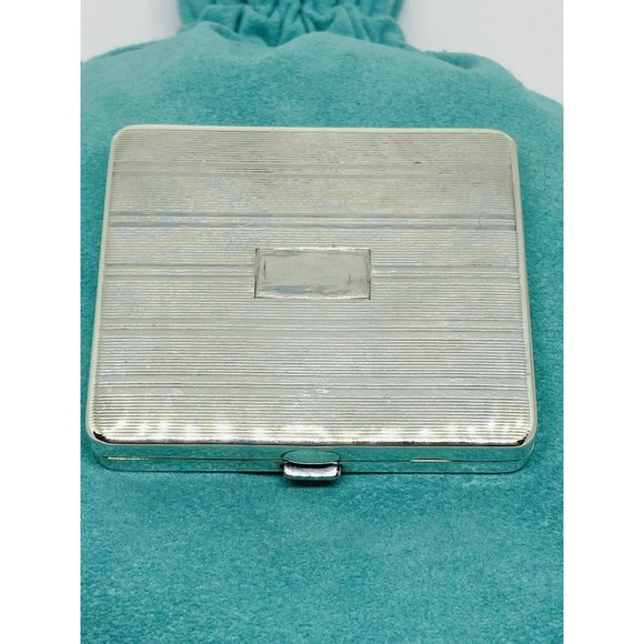 Tiffany & Co Vintage Sterling Silver Compact Makeup Powder Case 2 X 1 6/8” Rare